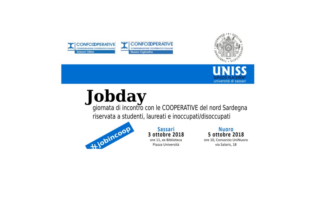 JOB DAY 2018 – Confcooperative e UNISS. Presentazione delle cooperative che parteciperanno.