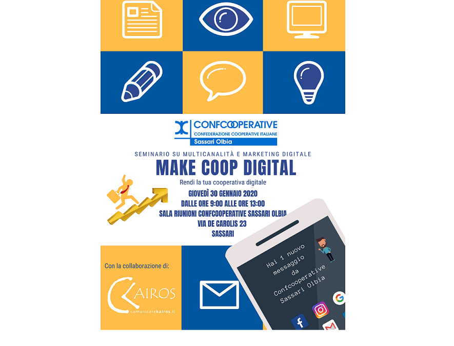 Percorsi di Marketing Digitale per l’impresa cooperativa – Il primo appuntamento il 30 gennaio 2020.