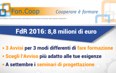 Fon.Coop, fondo di rotazione 2016: pubblicati tre nuovi Avvisi