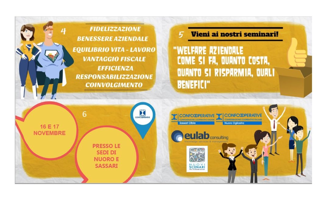 Welfare aziendale: seminari informativi per le cooperative a Sassari e Nuoro