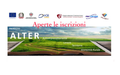 Aperte le iscrizioni per partecipare al Corso “Imprendere” all’interno del progetto A.L.T.E.R – Autoimprenditorialità Lavoro Territorio Economia Rurale – Sedi: Thiesi, Ozieri, Bono.