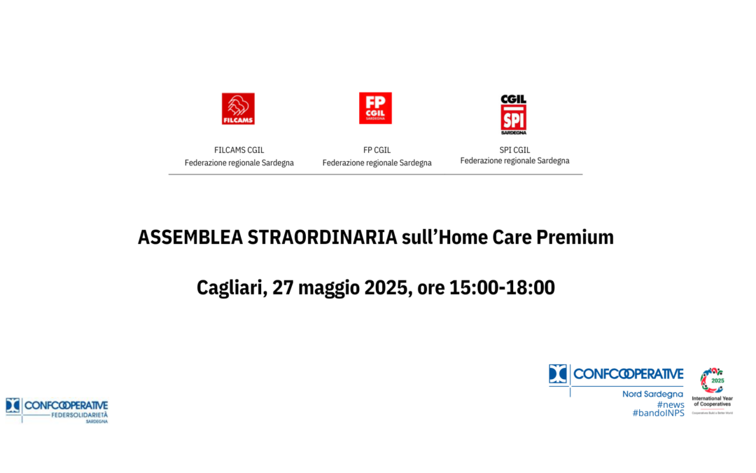 Home Care Premium INPS: nuova assemblea regionale il 27 maggio a Cagliari