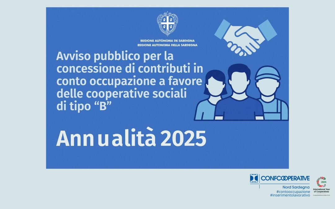 RAS – Contributi alle Cooperative Sociali di tipo “B”