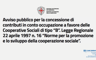 Avviso L.R. 16/97: 3 milioni di euro per l’occupazione nelle cooperative sociali di tipo B