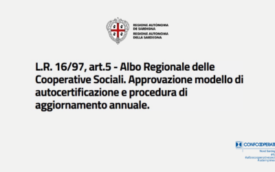 Scadenza 31 agosto 2026 | Autocertificazione annuale Albo Regionale Cooperative Sociali – L.R. 16/1997